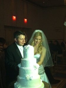 Dr. & Mrs. cut the cake