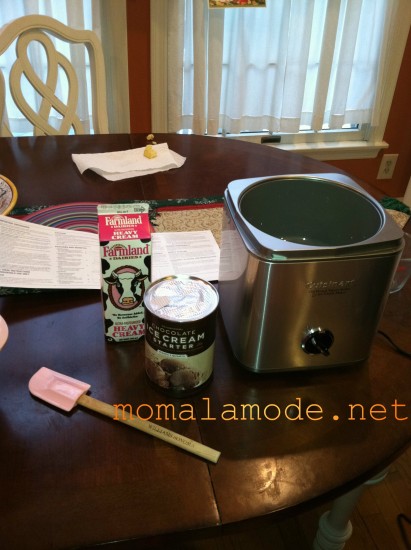 Getting our ingredients together.  We used this great ice cream starter from Williams-Sonoma.